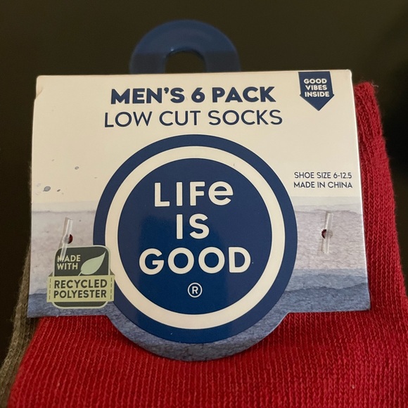 LIFE IS GOOD NWT Unisex 6 pack low cut socks. SiE 6-12.5 lightweight breathable - Picture 11 of 15